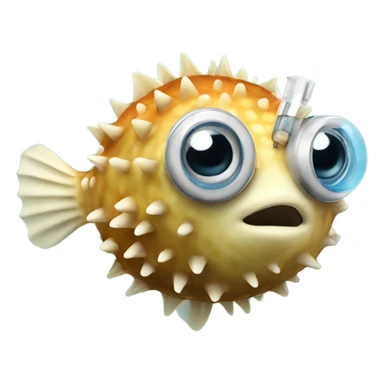 Puffer fish with a vape sticker