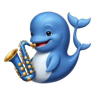 a whale playing saxophone sticker