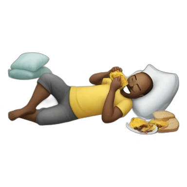 Man eating while sleeping sticker
