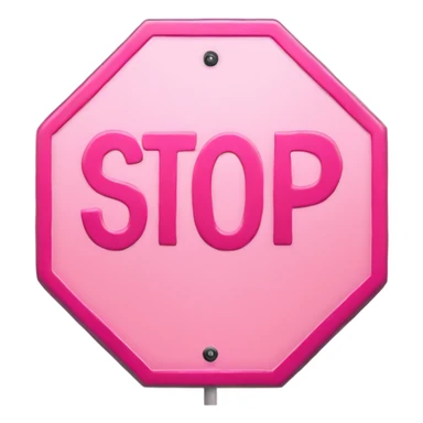 Light pink stop sign sticker