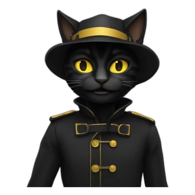 Chat noir qui fait un clin d’œil sticker