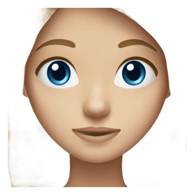 A girl with blue eyes, long light brown hair, and fair skin. sticker