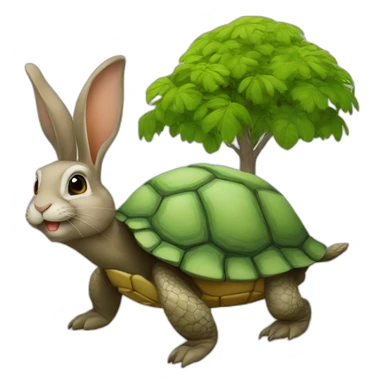 Lapin sur une tortue sticker