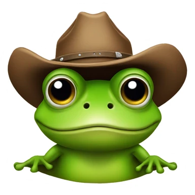 Frog wearing cowboy hat sticker