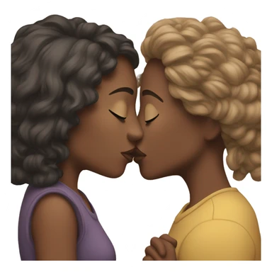 two women kissing sticker