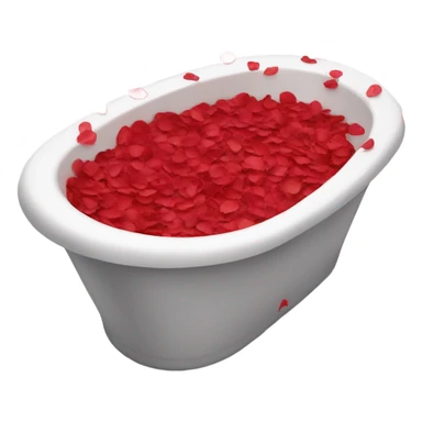 Tub with rose petals red sticker