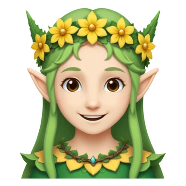 elf with flower crown sticker