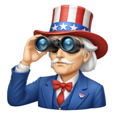 Uncle Sam is looking through binoculars sticker