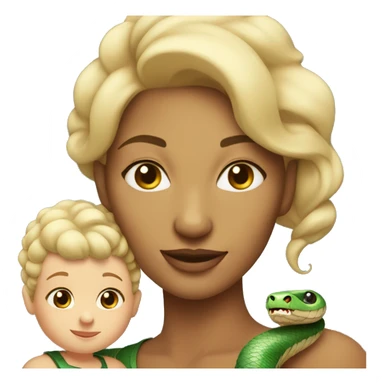 snake mom with baby light hair sticker