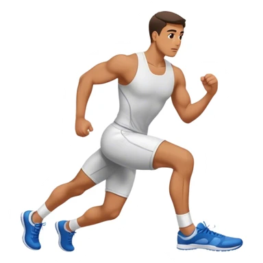 man high-knees exercise sticker