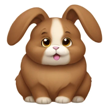 round brown chubby bunny sticker