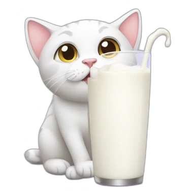 cat with milk sticker