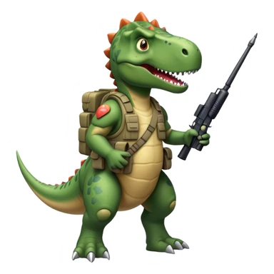 Dinosaur in the war sticker