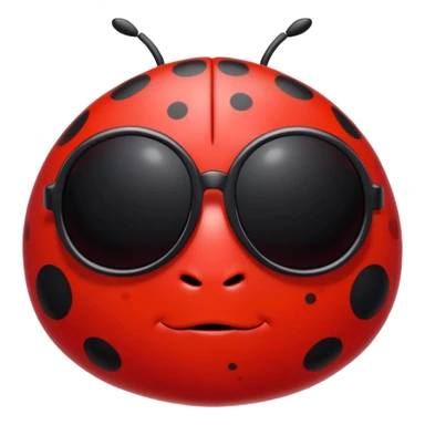 an evil ladybug with dark sunglasses  sticker