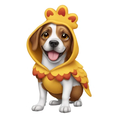 Dog wearing chicken costume sticker