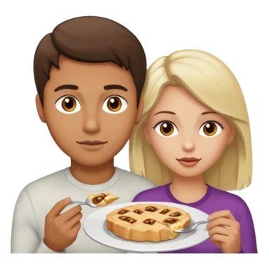 Light brown brunette man eating pussy of white blonde woman hazel eyes  sticker