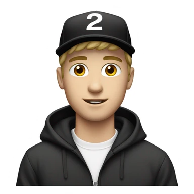 A WHITE YOUNG MAN WEARING A WHIT BLACK CAP WITH 2014 TEXT IN THE FRONT sticker