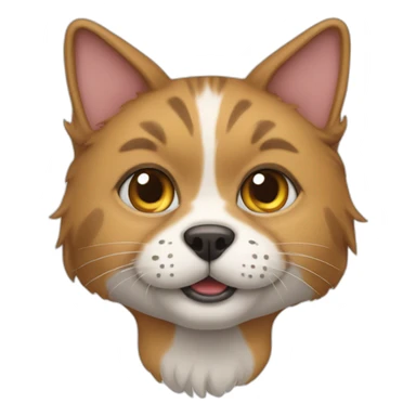 half cat half dog sticker