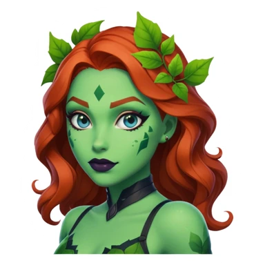 poison ivy fortnite skin blue eyes, dark green lip sticker