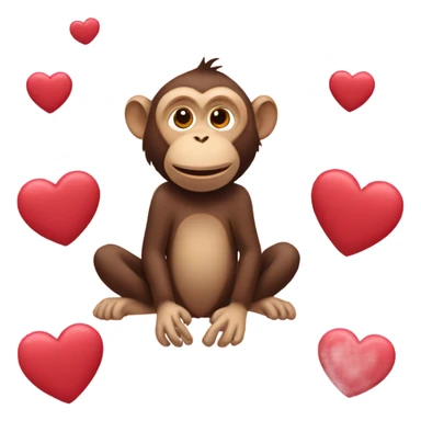 Monkey with harts  sticker