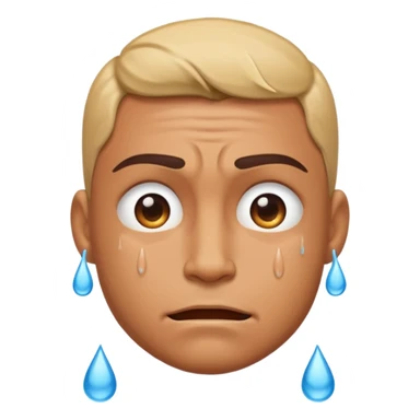 Crying emoji flexing muscles sticker