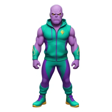 Thanos wearing a Squid Game green tracksuit sticker