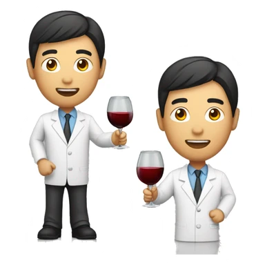 Handsome Asian male Dr drinking wine sticker
