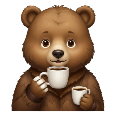 a bear drinking coffee sticker