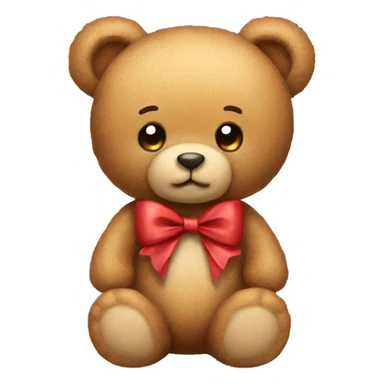 Teddy bear with a bow sticker