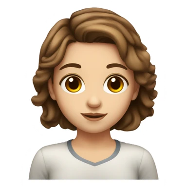 girl with brown hair, brown eyes, fair skin drinks teach  sticker