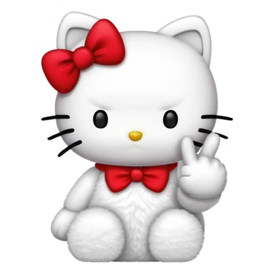 Hello kitty sticking up middle finger  sticker