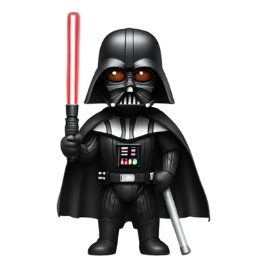 Realistic Darth Vader with a bo staff and a menacing look  sticker
