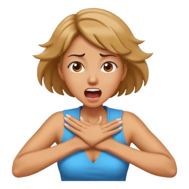 Arms crossed hands around neck screaming woman sticker
