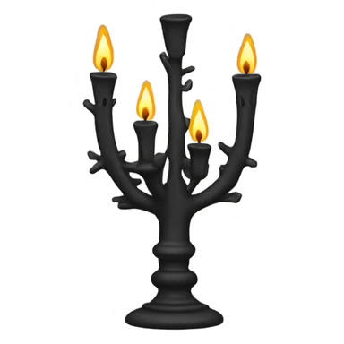 black seven-branched candlestick sticker