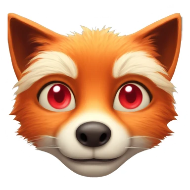 deep lush red fox face with tiny red heart in eyes sticker