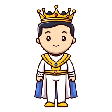 princess man, elegant and regal, wearing a crown and royal attire sticker