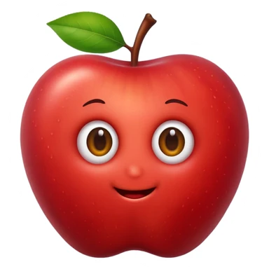 Worm peeking from apple sticker