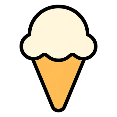 Change the ice cream scoop to vanilla flavor with a creamy off-white color. Keep the modern icon style with clean lines and minimal details, suitable for app or website icon. Remove the background. sticker
