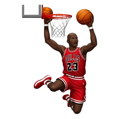 Michael Jordan dunking basketball on LeBron  sticker