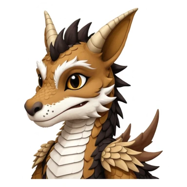 “Telephone” the brown, black and white anthropomorphic anthro “Dutch Angel Dragon” furry original species fursona fursuit sticker