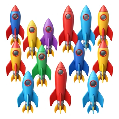 colored Toy Rockets sticker