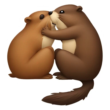 Kissing beavers sticker