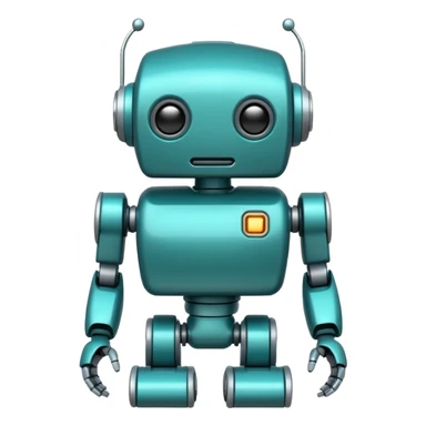 Teal robot sticker