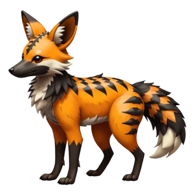 Shiny Glossy Silvally-Aardwolf-Maned-Wolf-Trico-Genet-fusion-animal-hybrid-creature, full body sticker