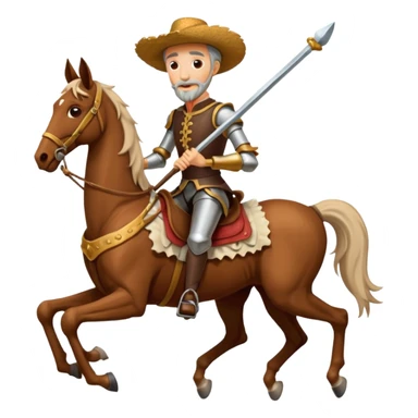 funny Don Quixote on his horse Rocinante sticker