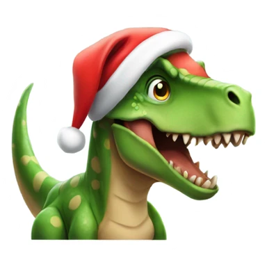 Dinosaur with santa hat sticker