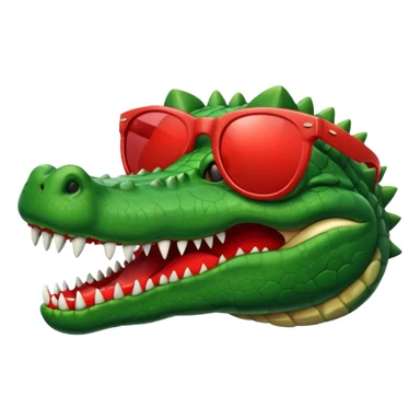 Crocodile wearing red sunglasses sticker