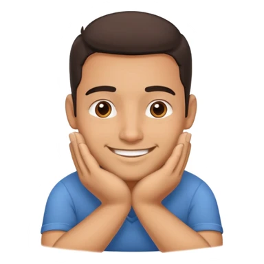 Large Hispanic male smiling with face resting on hands sticker