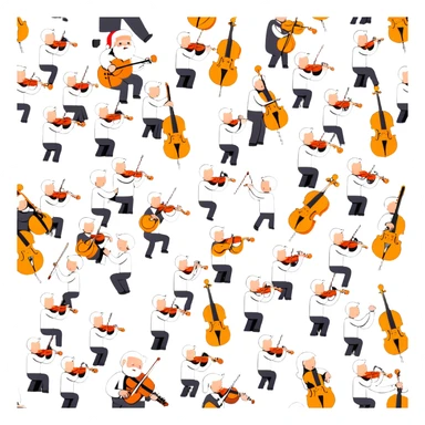 orchestra playing 12 Days of Christmas, festive sticker