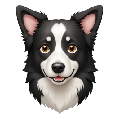 Black and white border collie shepherd dog with alert expression sticker